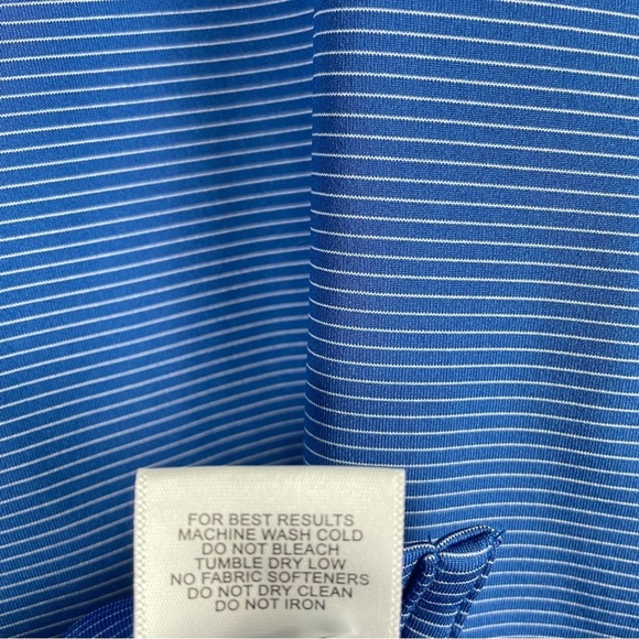 Peter Millar Summer Comfort Mens Medium Polo Short Sleeve Stripes Blue White - Picture 5 of 7
